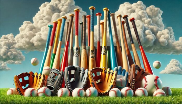 baseball bats and gloves